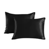 1 pair of large silk satin pillowcase simple solid color bedding household smooth multicolor satin pillowcase household 3