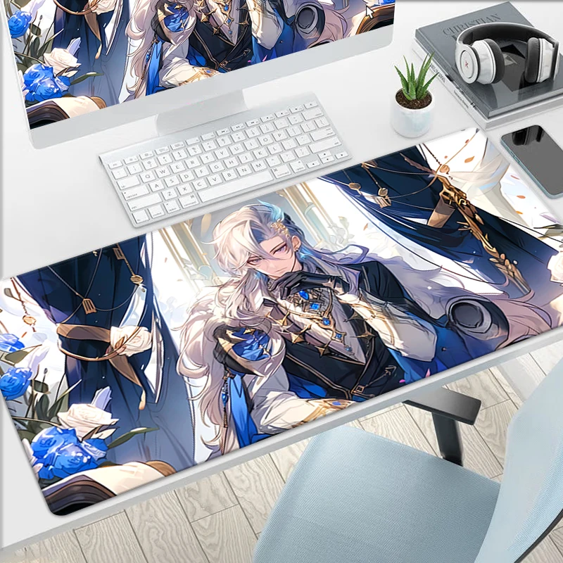 Neuvillette Mousepad Genshin Impact Mouse Pads Gamer Mat Xxl Accessories Desk Protector Keyboard Pad Computer Desks Gaming Mats