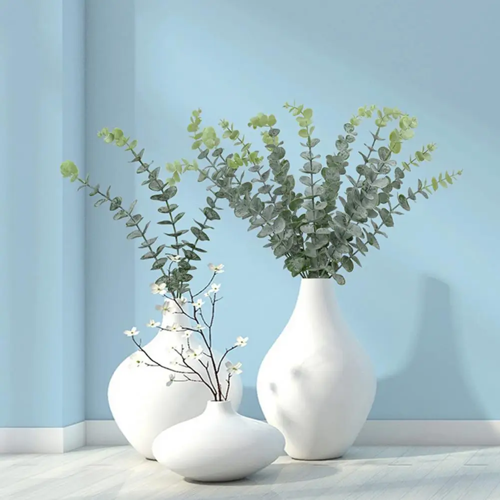 

20Pcs Artificial Plant Reusable Simulation Eucalyptus Stems Realistic Greenery For Wedding Home Decoration