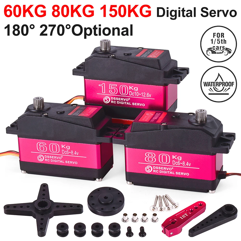 RC Steering Servo 150kg 80kg 60kg High Torque Servo Waterproof 1/5 1/6