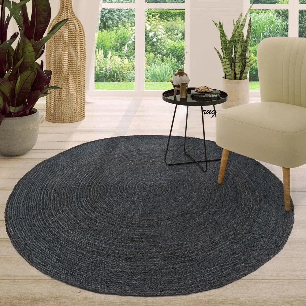 

Rug Round Jute Carpet Braided Style Natural Handmade Area Carpet for Living Room Hallway Floor Mat Bedroom Decor Home Decor