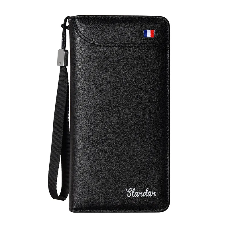 Fashionable Men Handhold Bag New Style Business Zippered Large Purse Phone Case