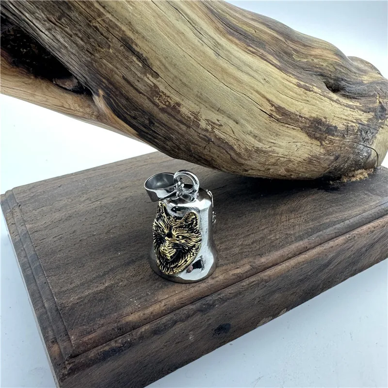 Vikings Wolf Necklace 316L Stainless Steel Jewelry Punk Biker Polishing Bell Man Pendant 5