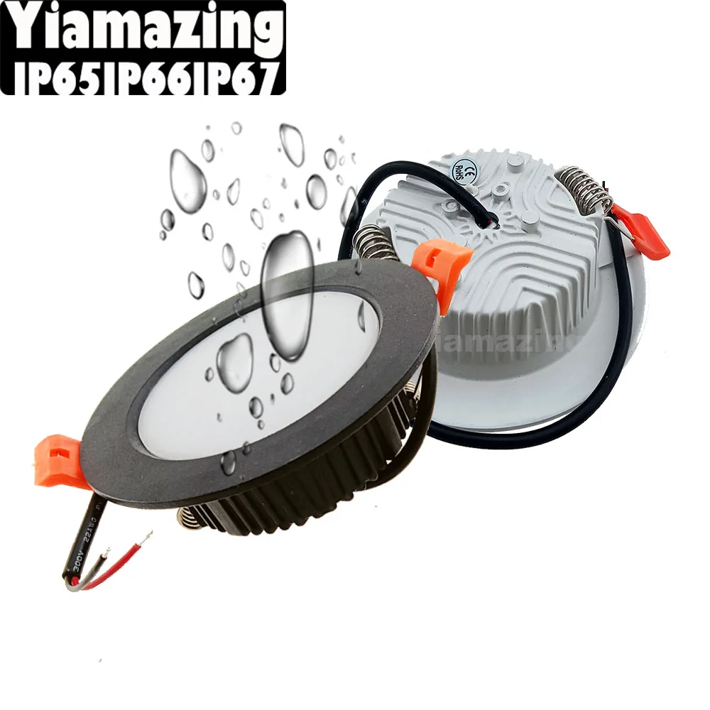 IP65 Outdoor Waterproof IP66 IP67 220V LED Downlight Recessed 7W 9W 12W Kitchen Bathroom Toilet Eaves Ceiling Lamp Spot Light