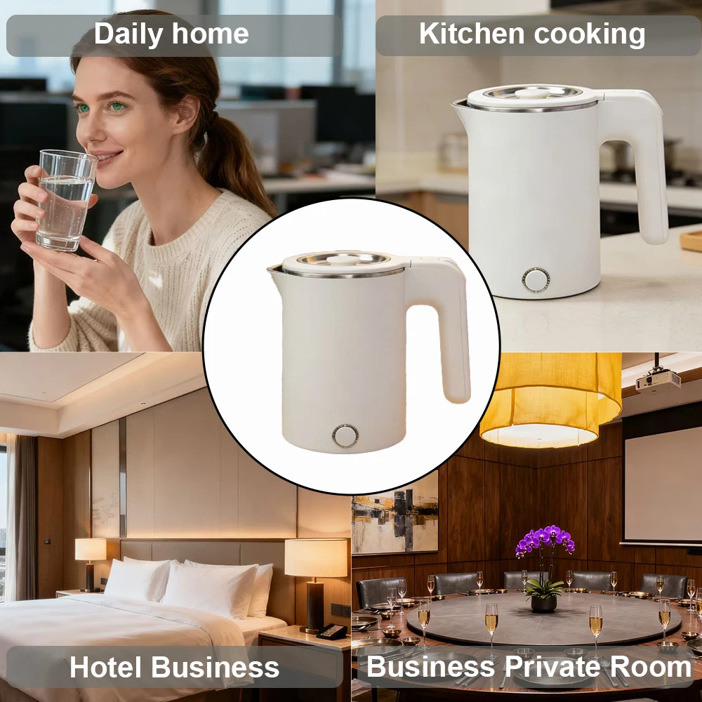 1.0L Stainless Steel Electric Kettle, Portable for Travel, Business Trip & Hotel Use, Multi-scenario Applicable Electric Tea Pot 4