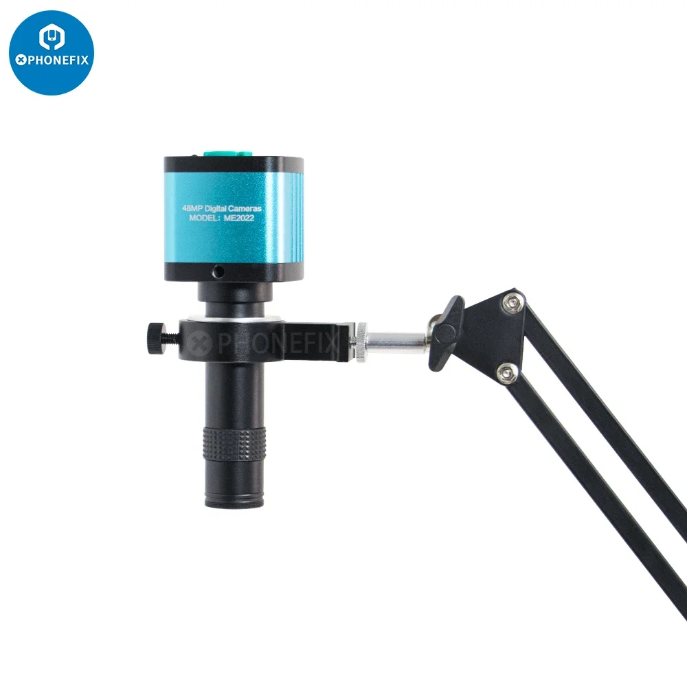 48MP 4K 1080P Industrial Digital USB Output HD Camera + 130X Zoom Lens Cantilever Stand for PCB Soldering Microscope Camera Set 5