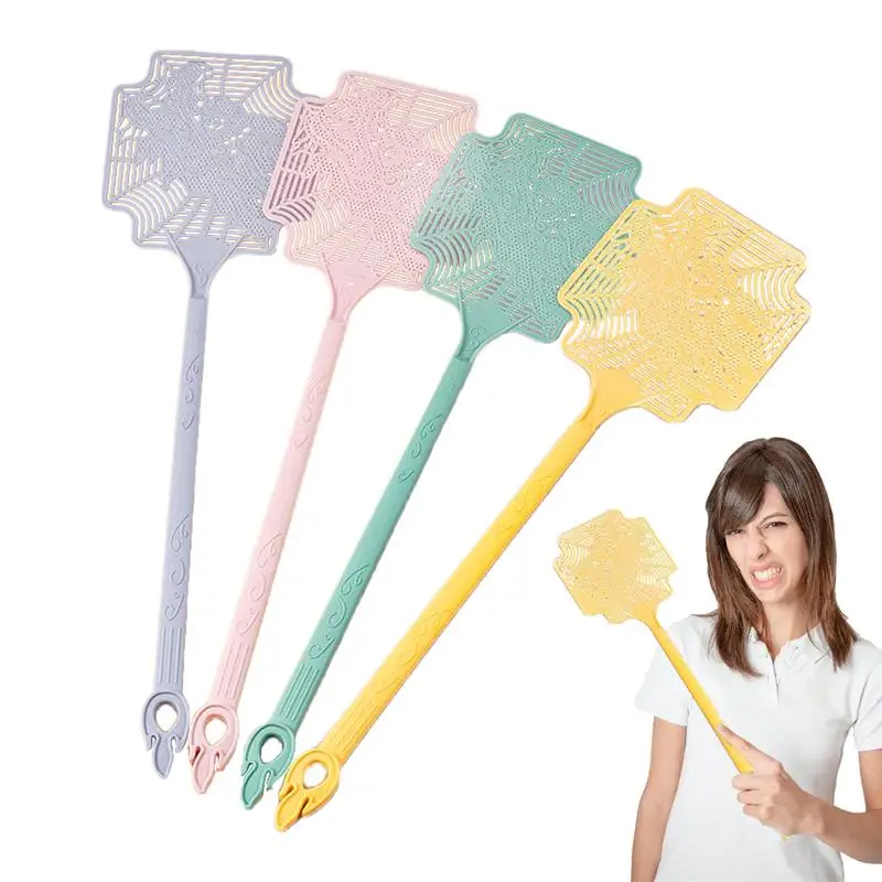 

Fly Swatters Multi Pack 4Pc Summer Fly Swatters Heavy Duty Long Handle Fly swatter Large Bug Mosquito Swatter for Indoor Outdoor