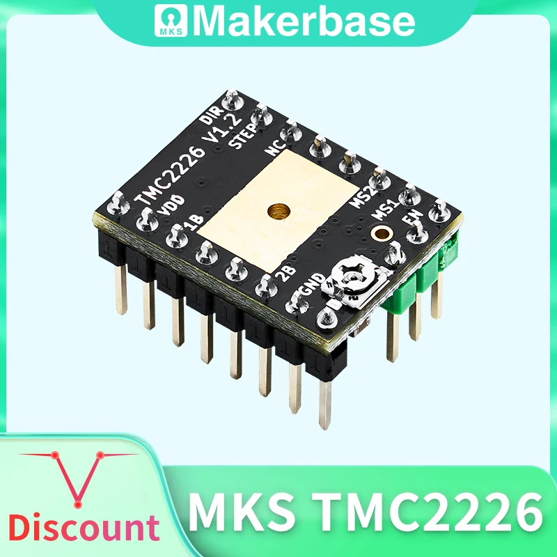 Makerbase-driver do Motor de Stepstick Mks Tmc2226 2226 Peças para Impressora 3d Uart Ultra Silencioso 25a vs Tmc2209 Tmc2208