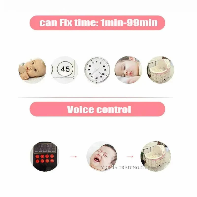 수직 스윙 기능이 있는 전동  요람 |   다기능 자동 흔들 요람 & 음악  진정기