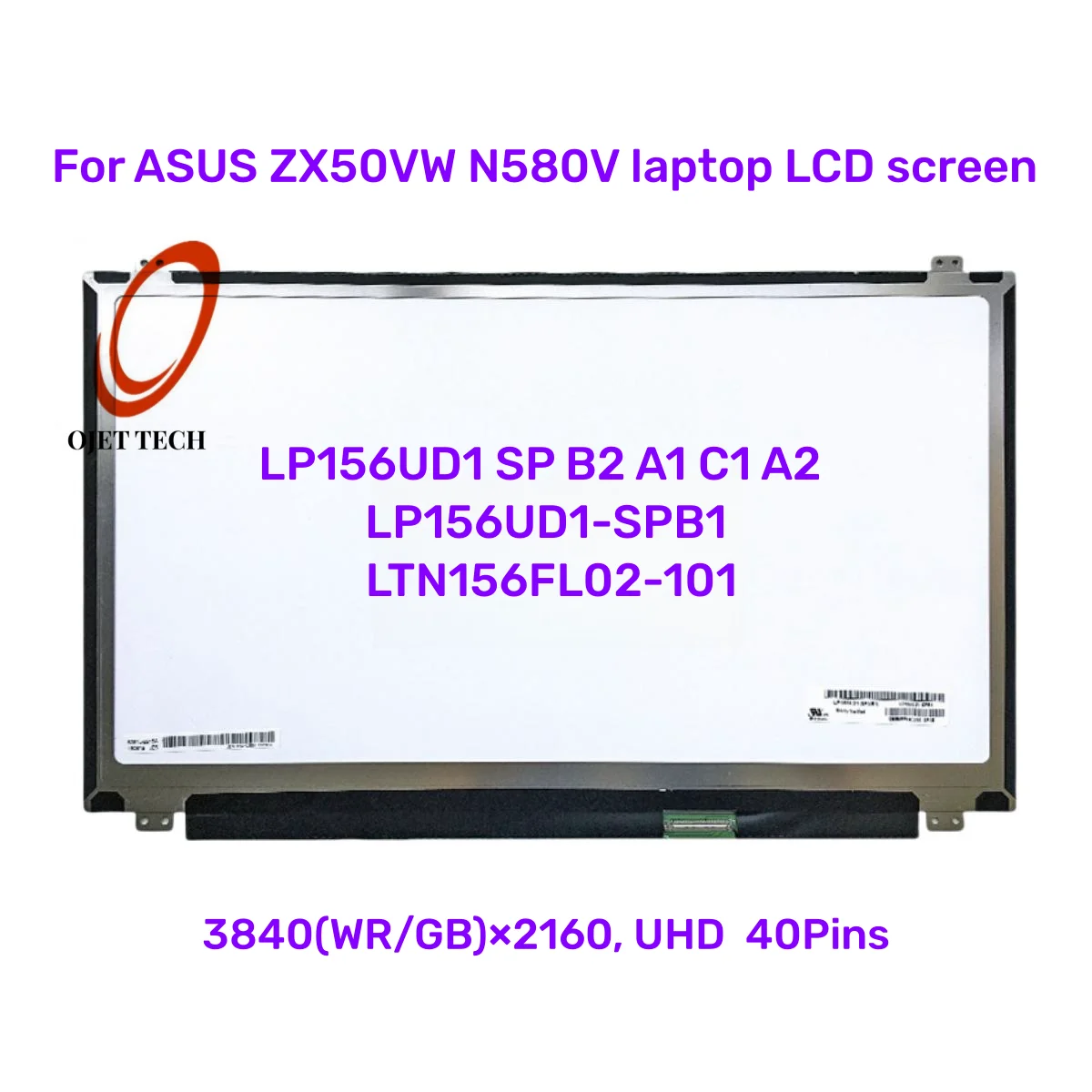 

4K panel 3840*2160 LP156UD1 SP B2 A1 C1 A2 LP156UD1-SPB1 LTN156FL02-101 display matrix For ASUS ZX50VW N580V laptop LCD screen