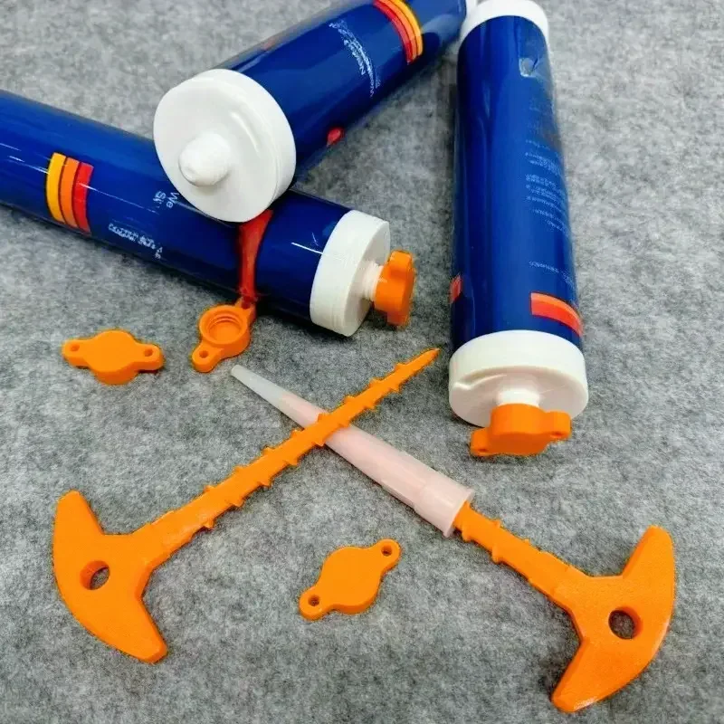 2pcs Sealant Nozzle Cleaner & Cap - Prevents Drying for Glass Caulk Tubes, Fits Standard Sizes, Handy DIY Tool