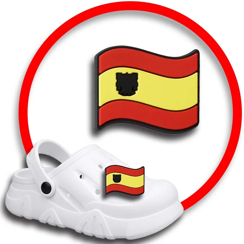 

Упаковка булавок для Crocs, шармы, аксессуары для обуви, украшение с национальным флагом, джинсы, женские сандалии, пряжка, Детские сувениры, мужские значки