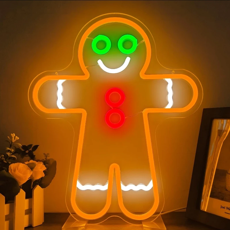 

Gingerbread Man Neon Sign,Wall Decor,Neon Signs for Bedroom,Neon Signs,Neon Sign for Bedroom