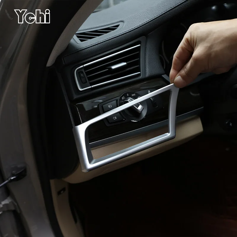 

For BMW 7 Series F01 F02 2009-2014 ABS Silver Car Conditioning Both Side Air Outlet Frame Decorative Stickers Car Accessories