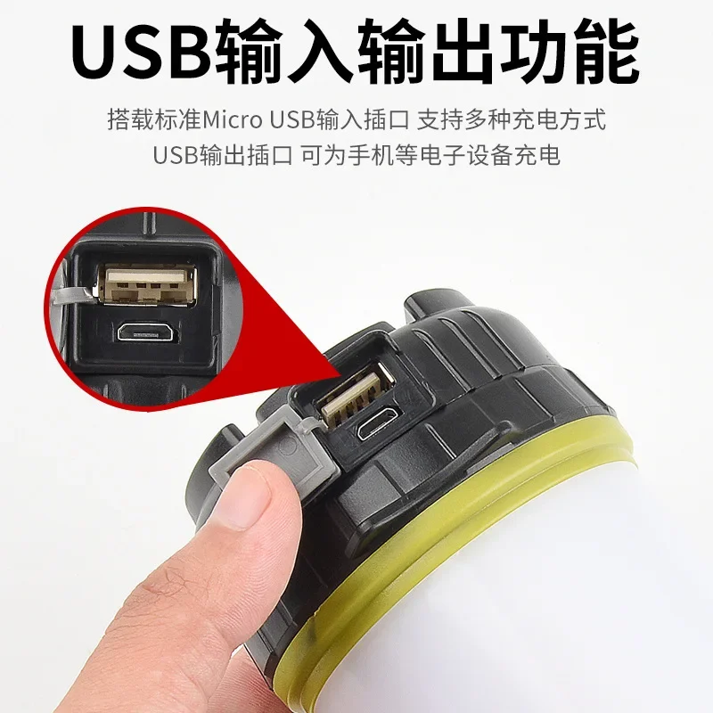 USB 충전 휴대용 LED 램프, 야외 탐험 비상 야간 낚시 비상 손전등, 신제품