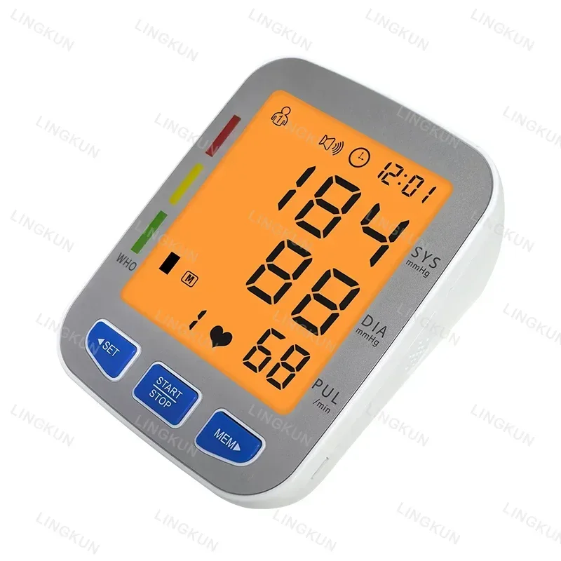 Arm Blood Pressure Monitor Portable Tonometer Digital Tensiometer English Voice Broadcast Large Cuff Sphygmomanometer