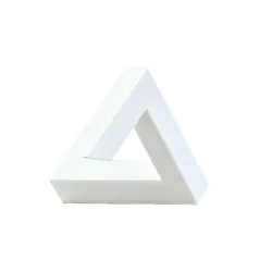 3D Printed Minimalist Impossible Triangle Illusion Ornament (White)