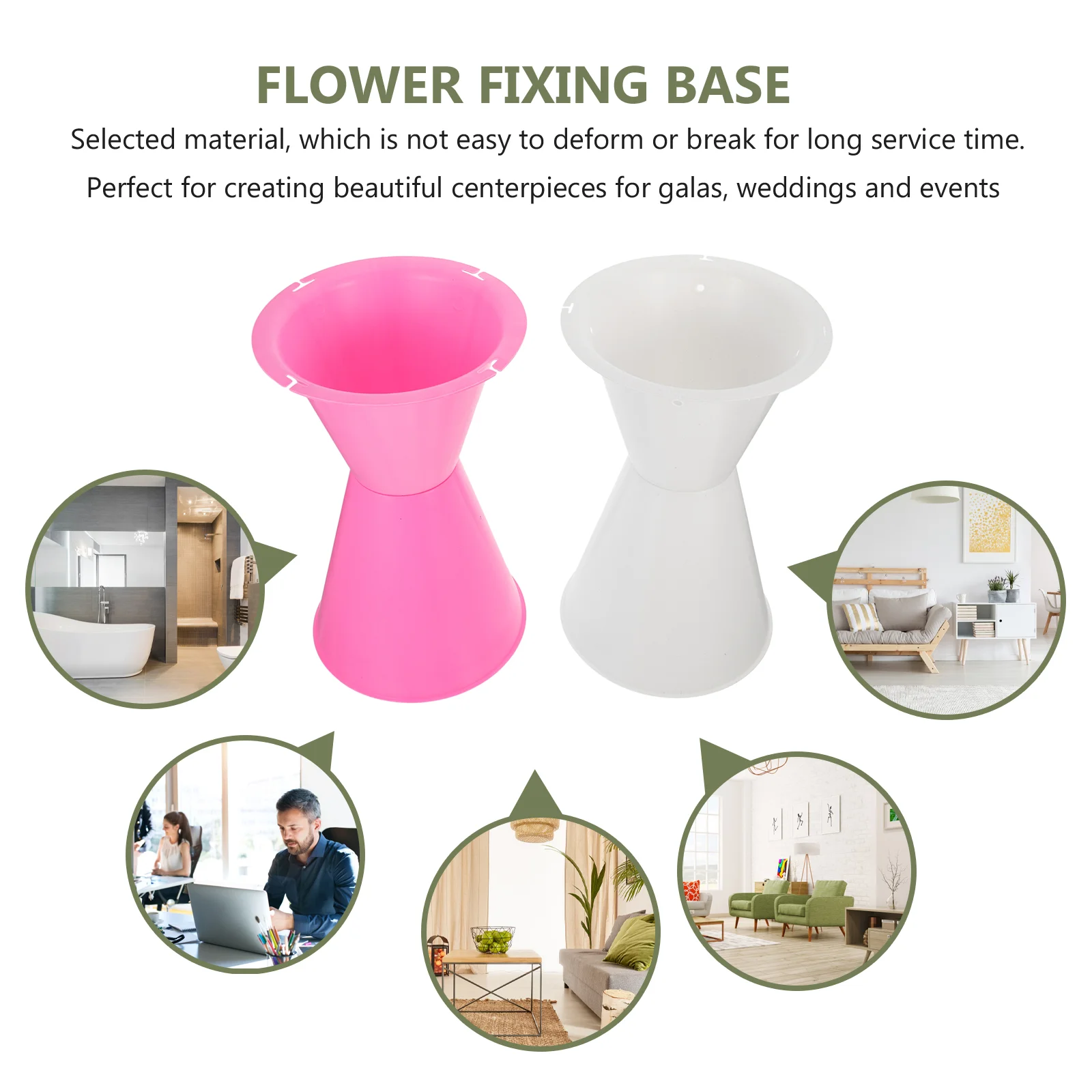

4 Pcs Flower Fixed Base Floral Fixing Packing Roses Shop Supplies Plastic Liner