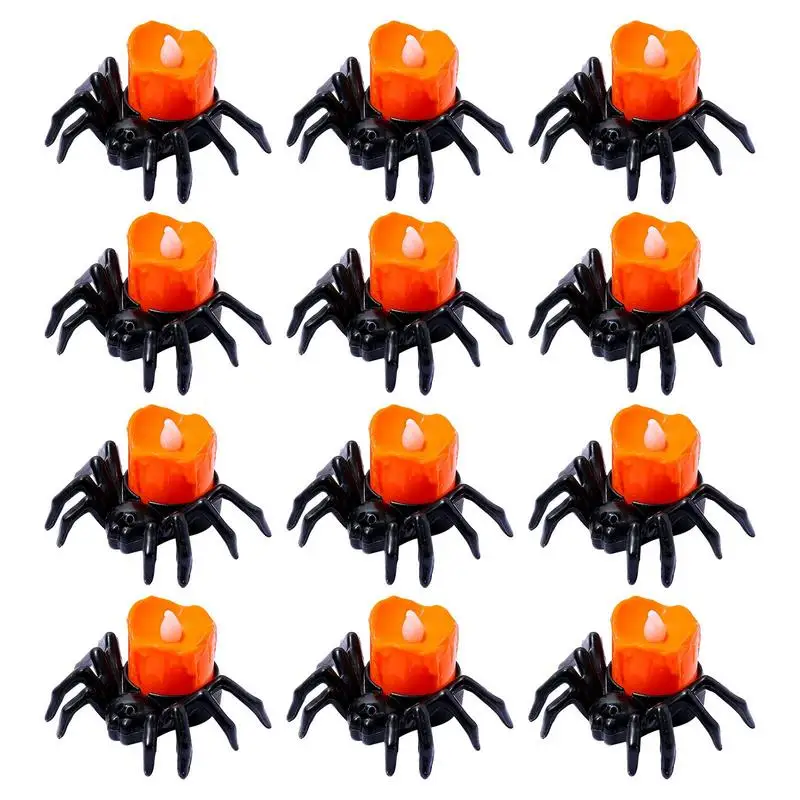 

Battery Candle Light 12 Pieces Decorative Candle Lights Flameless Pumpkin Tealights Holiday Props For Carnival Themed Parties