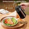 16oz/470ml 2-in-1 Brown Glass Oil Dispenser Sprayer Leakproof Olive Oil Sprayer Bottle for Cooking Air Fryer BBQ Baking Salad 3