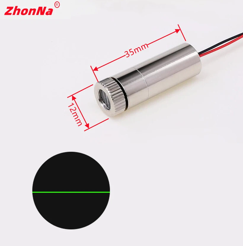 Low power laser module 520nm 5mW green light grid laser marking and positioning adjust focal length laser module
