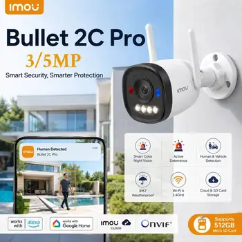 IMOU Bullet 2C Pro 3MP/5MP 2K/3K WiFi 6 Outdoor AOR Mode Security Camera Human Vehicle Detection Night Vision IP67 IP Camera 1
