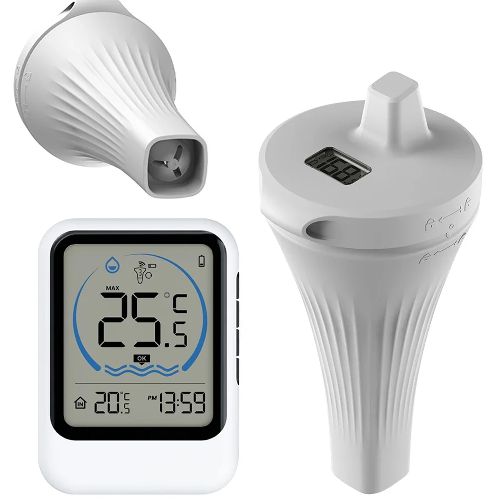 Floating Pool Thermometer IPX7 Waterproof Wireless Pool Temperature Monitor Easy Read for Ice Bath Tub Fishbowl Pond Hot Tub