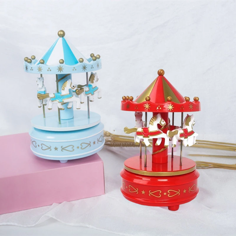 1Pc Carousel Music Box-Classic Wind-Up Mechanism With Enchanting Melodies, Perfect For Collectors And Gift-Giving