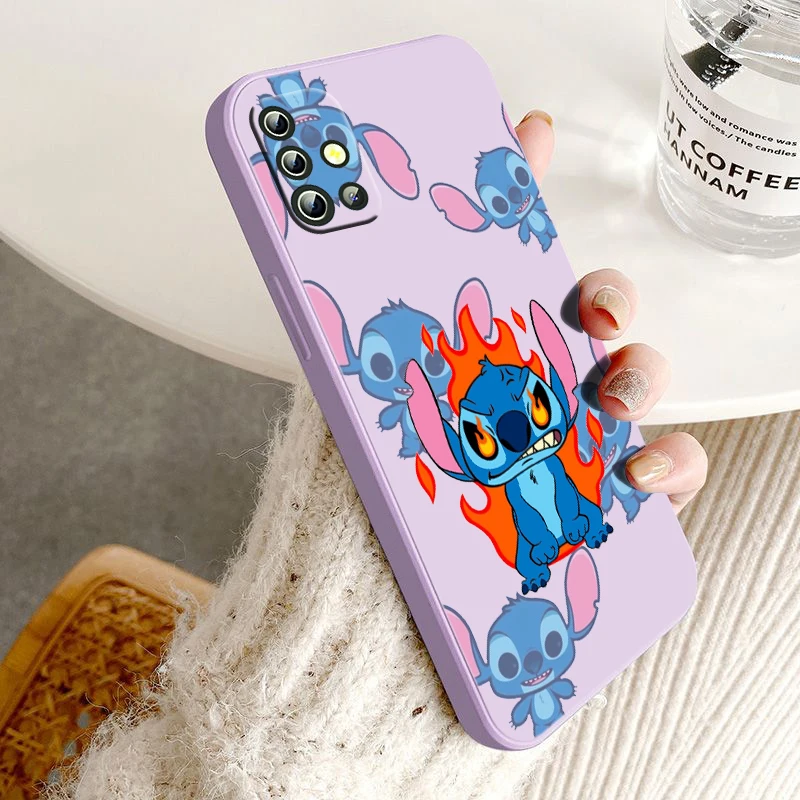 

Cool Disney Stitch Phone Case For Samsung Galaxy A14 A13 A12 A31 A91 A81 A71 A51 A11 Core Lite Liquid Rope Cover
