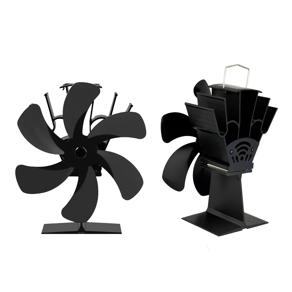 6 Blades Fireplace Fan Heat Powered Stove Fan Log Wood Burner Eco Quiet Fire Wood Heater Home Oven Efficient Heat Distribute stove fan