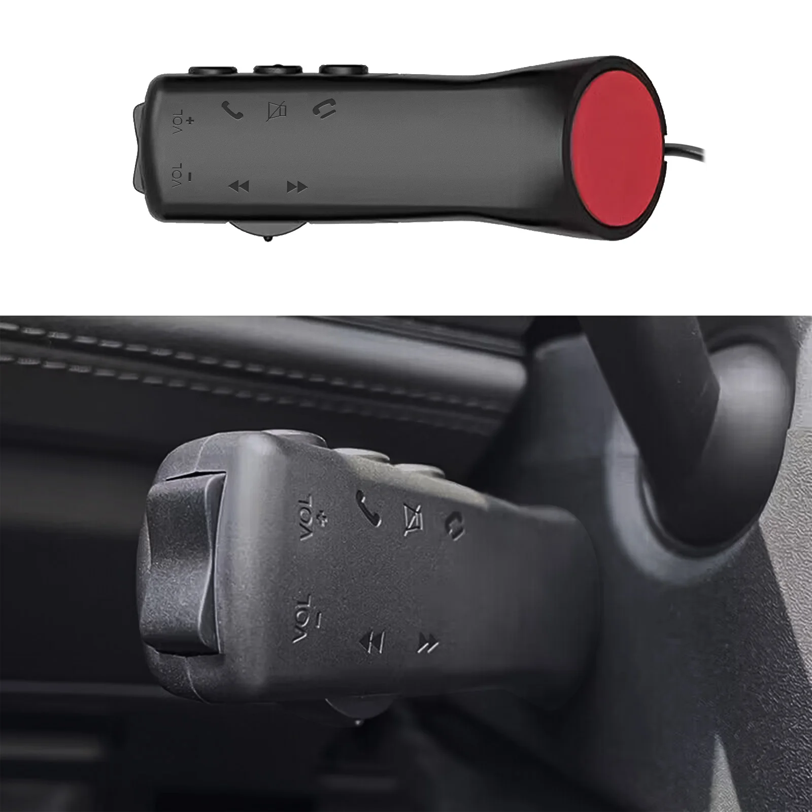 Steering Wheel Remote Control Universal Car Steering Wheel Buttons Multi-functional Remote Controller Car Audio GPS Navigation DVD Android Wired Control 7-Key
