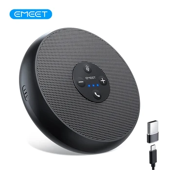 EMEET Altoparlante per Conferenze USB Cablato con 2 Microfoni 360° °   Microfono per riunioni con rilevamento vocale per Zoom/WebEx/Microsoft Teams