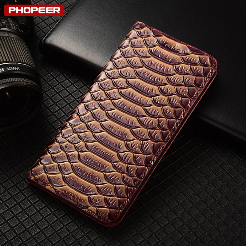 Luxury Genuine Leather Flip Wallet Phone Case Cover