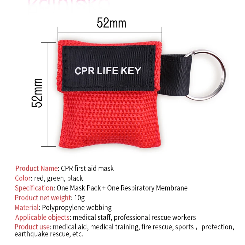 Pack of Disposable CPR Masks with One-Way Valve for Emergency Resuscitation and First Aid