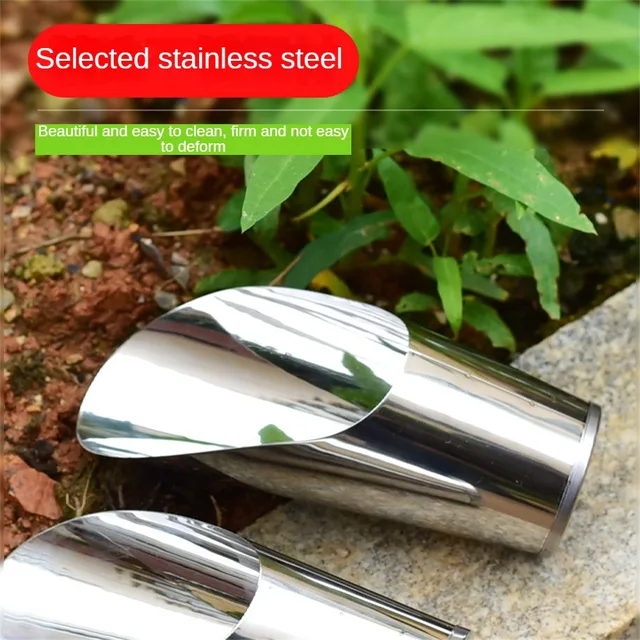 Húsos Rozsdamentes Acél Vödör Lapáthordó Műtárgy Hordó Lapát Virág Ültetési - Image 2