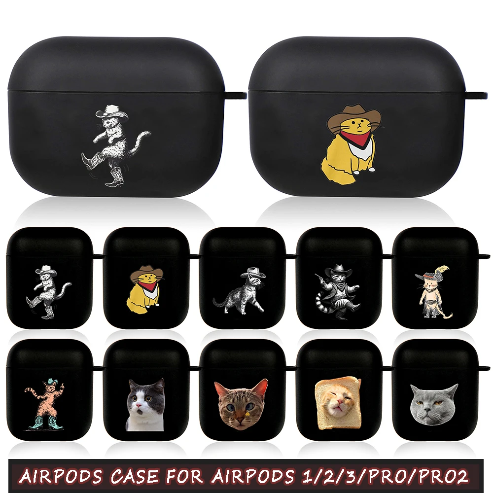 Popolare Divertente Cowboy Cat Airpod Custodie Air Pro 3 Per Airpods Pro 2 3Rd Pods Gen Airpord Cover Anime Kawaii Case Funda