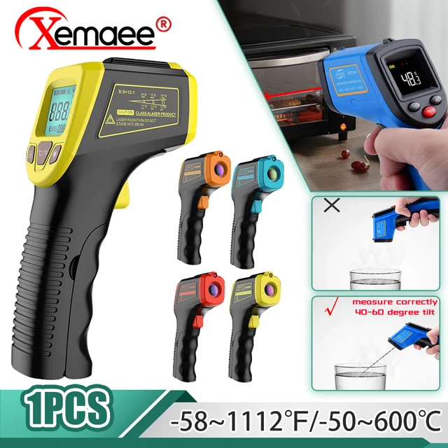 -50 ~ 600 ℃ Infravörös Hőmérő Nem Érintkező Lézerhőmérsékletű Pisztoly Ir Termometro Lcd Light Riasztási Pytermer Képalkotó Cf Háttérvilágítás