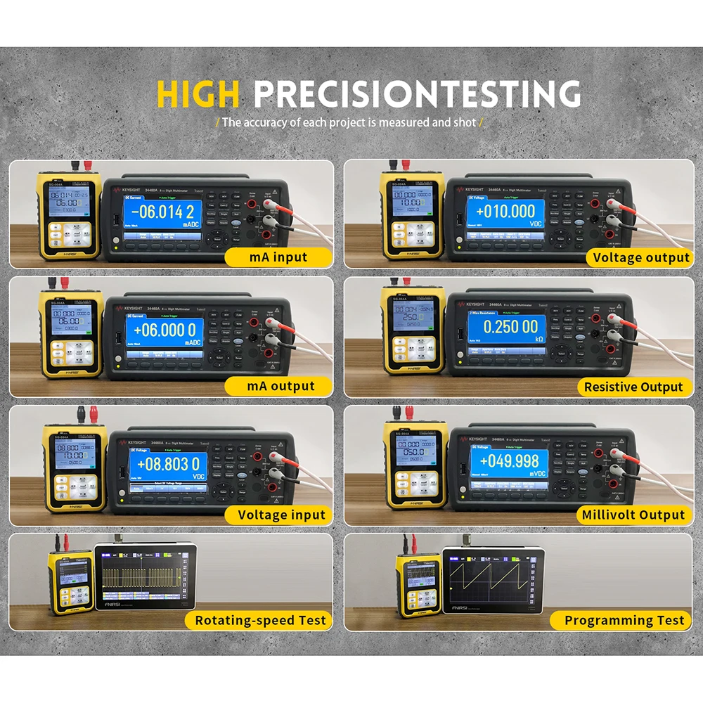FNIRSI SG-004A 4-20mA Multifunctional Gerador de sinal PT100 Thermocouple Resistance Pressure Transmitter Process Calibrator 5
