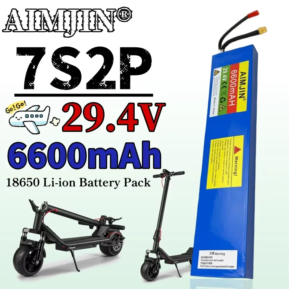 Batterie Rechargeable Li-ion 29.4V 6,6ah 7S2P 18650 Pour Scooter