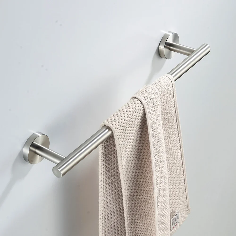 40/60CM Thickened Mounted Wall Hanging Stainless Steel Matte Black Polished Bar Brush Towel Chrome Accessories Bathroom