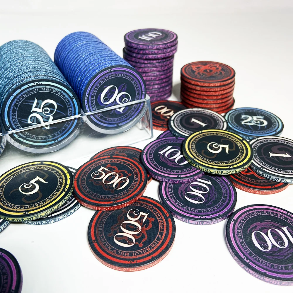 10PCS Ceramic Poker Chips 39mm Personalized Constellation Design Texas Hold\'em Poker Chips