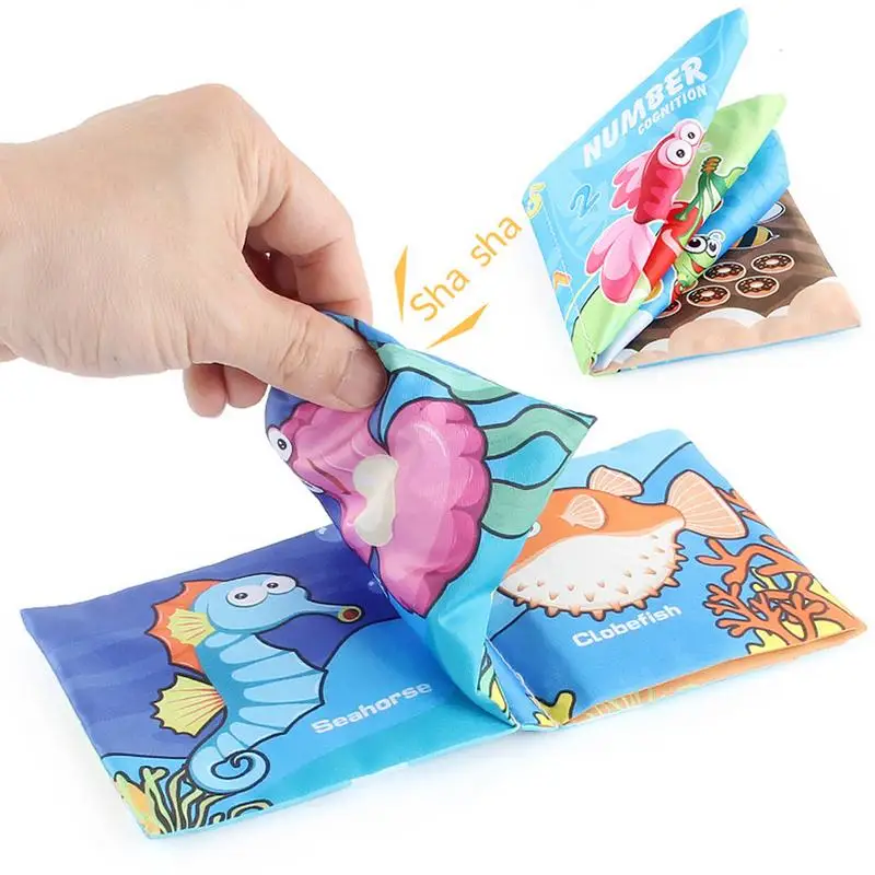 

6pcs Cloth Books For Babies Soft Activity Infant Book Early Educational Cloth Crinkle Books First Toys For Infants Toddlers