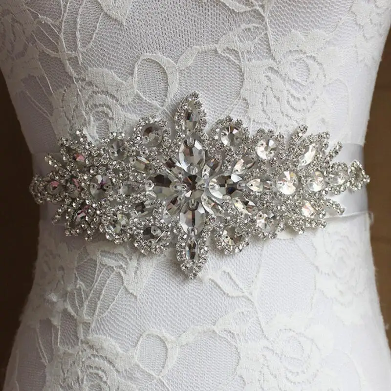 Ceinture en Satin cristal pour mariée, accessoires de mariage
