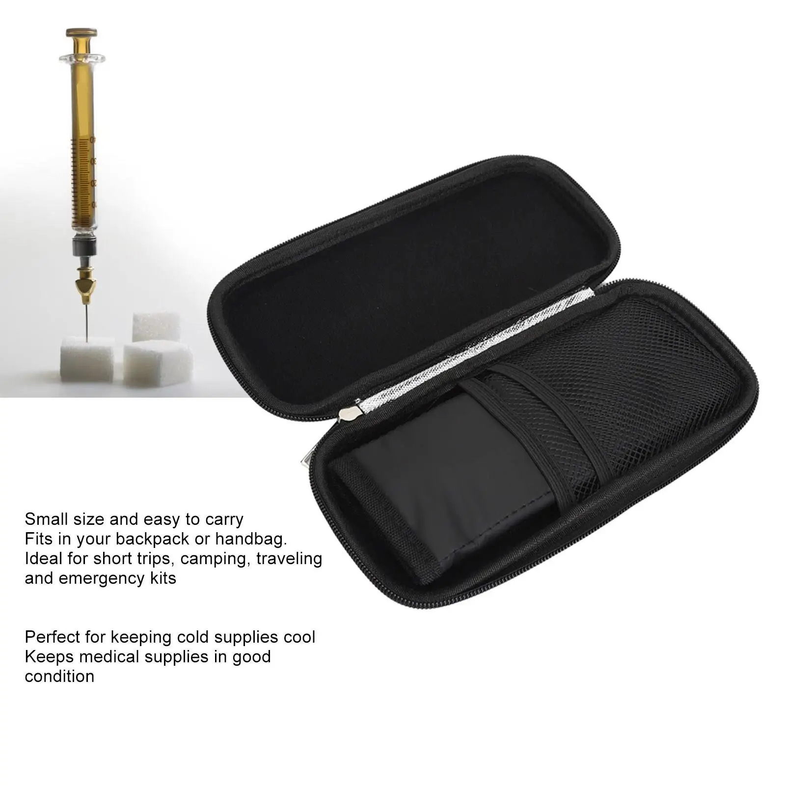 Insulin Cooler Travel Case Portable Insulin Cooler Bag Long Lasting Sealed Pressure Film Technology Aluminum Film for outdoor