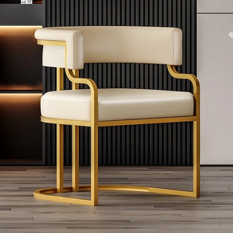 

Living Room European Luxury Dining Chair Modern Single Upholstered Ergonomic Dining Chair Armrests Sillas De Comedor Furniture