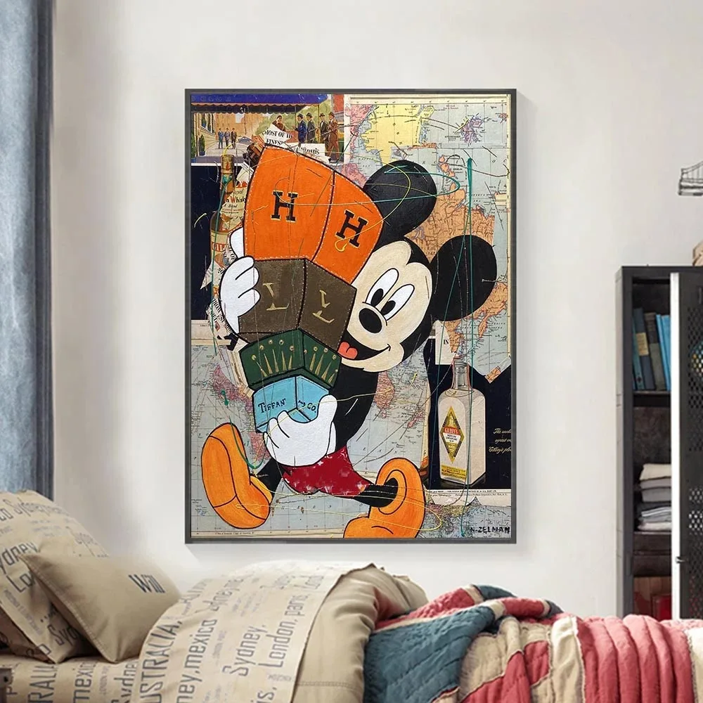 Mickey Mouse, Pop Art, Fashion Luxury LOVE, Modern Art, Paris, Comic, Home  Decor, Wall Art