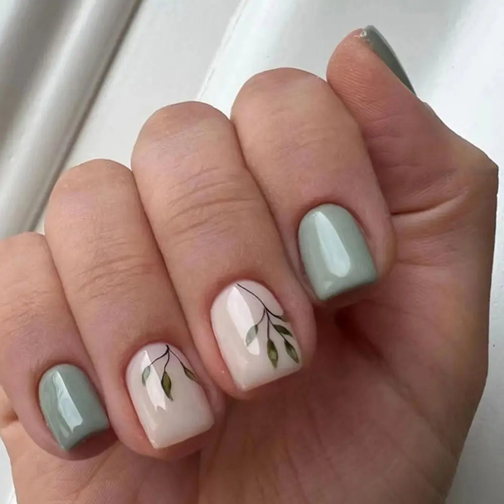 

Квадратные накладные ногти для французского маникюра, водонепроницаемый чехол с полным покрытием, пригодный для ношения, женские Искусственные ногти