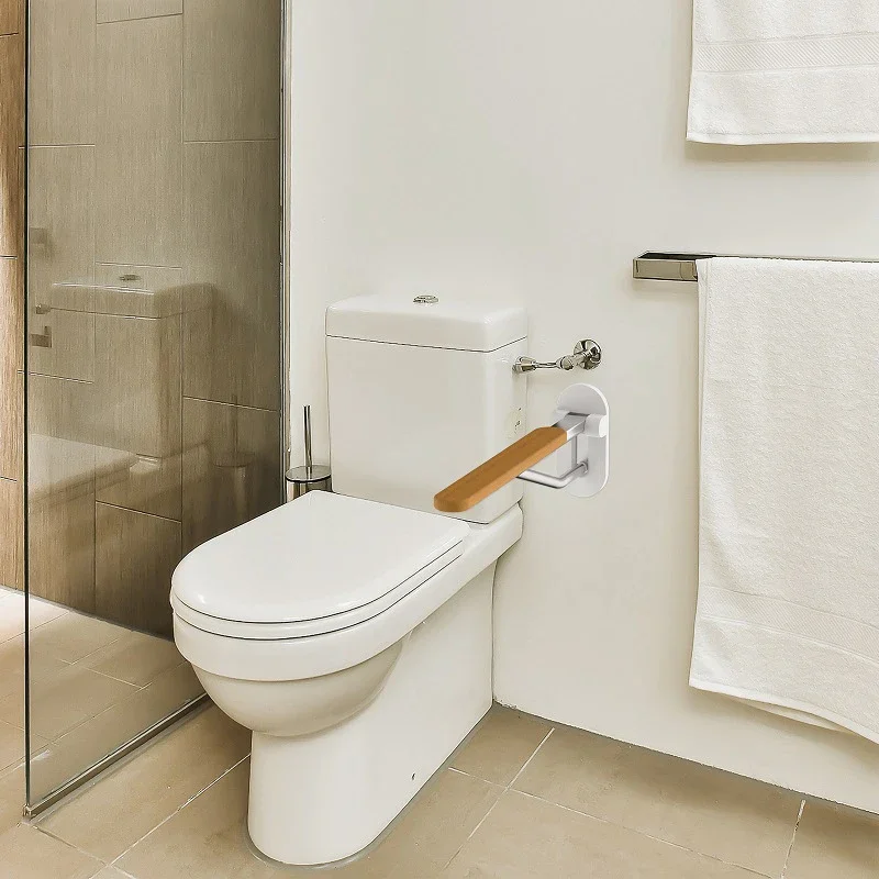 Bathroom Handrails,Elderly Care Products Support Frame,Anti Slip Solid Wood Bathroom Toilets Stand Up Assist for Disabled People 5