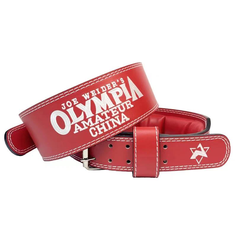 Weightlifting Belt PU Leather Waist Support Gym Belt Unisex Wide Barbell Training Weight Lifting Brace Straps for Fitness 6