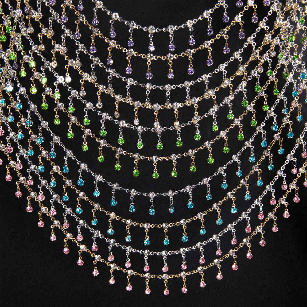 Crystal Bead Copper Chain 1